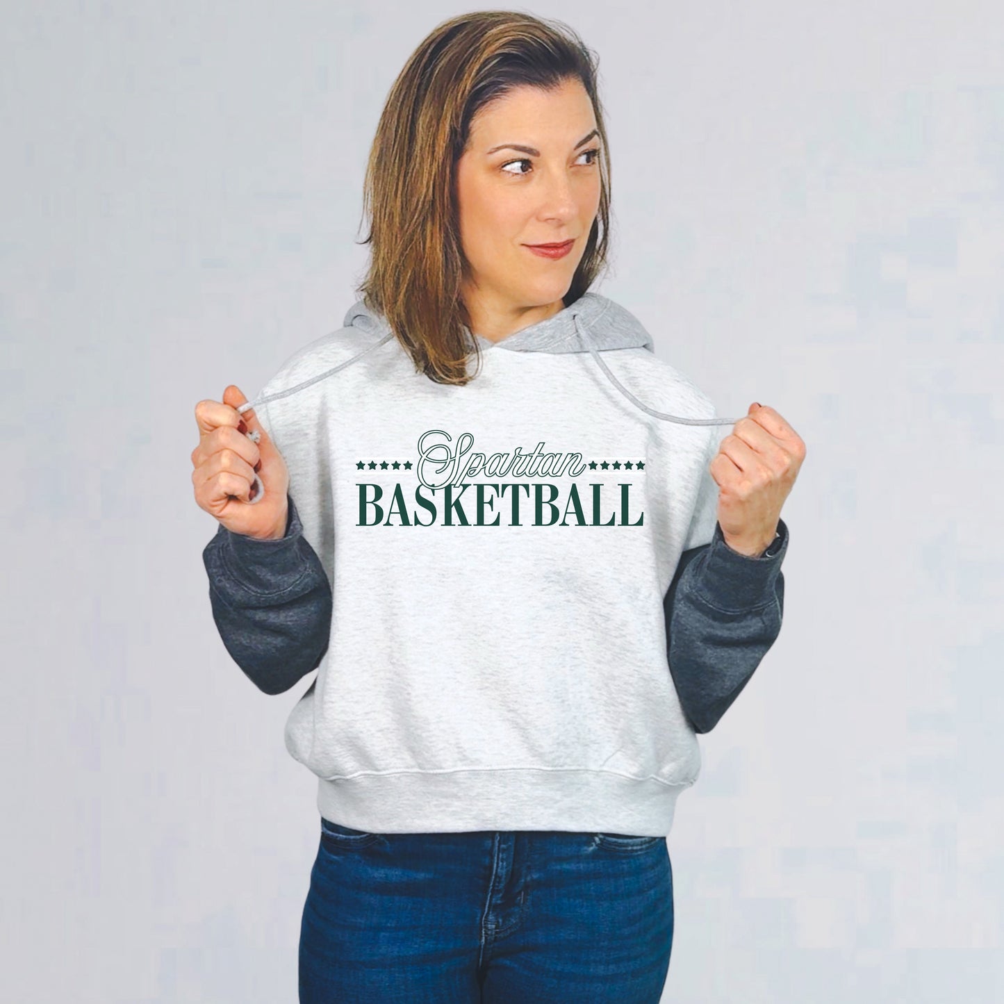 Spartan Basketball Cropped Hoodie for Women