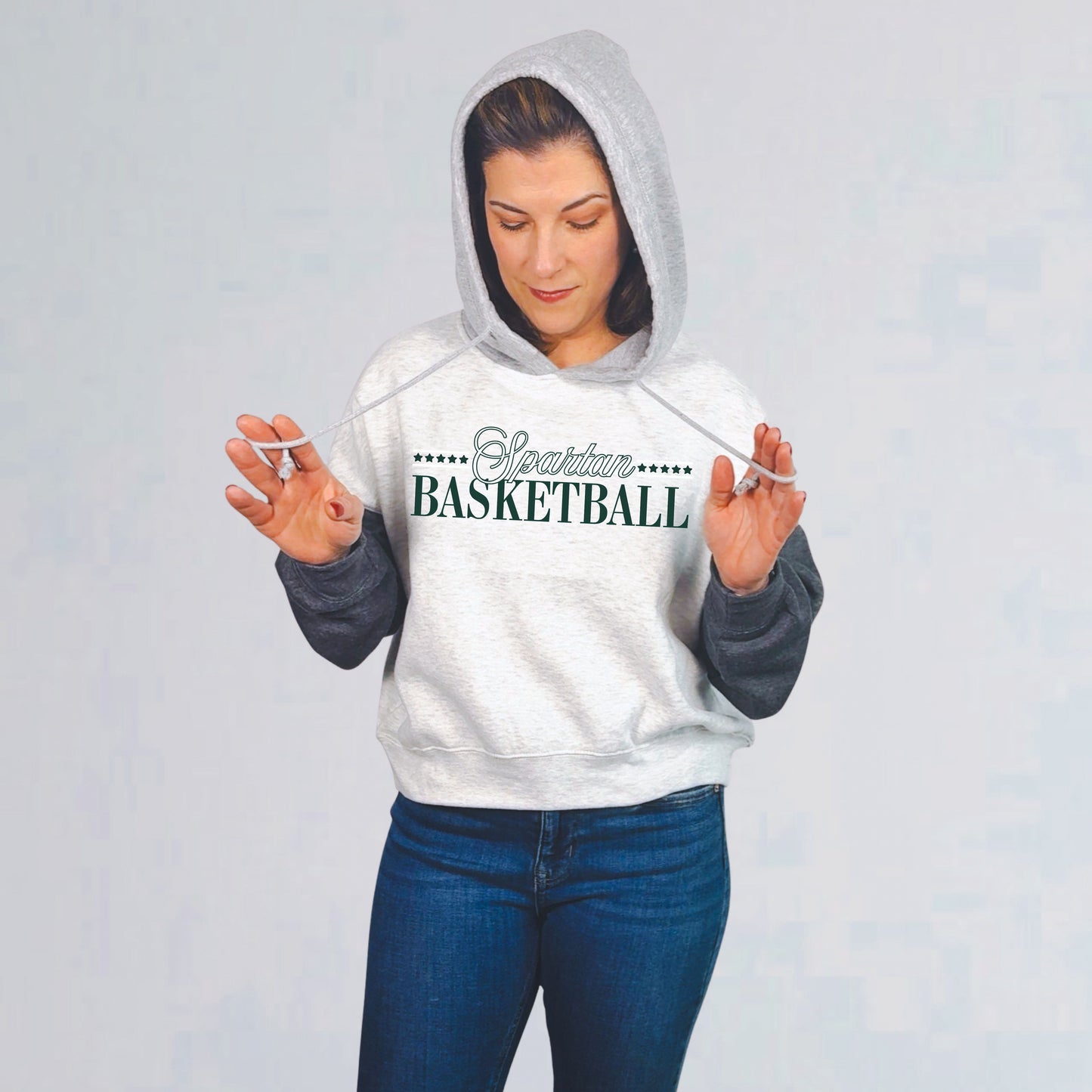 Spartan Basketball Cropped Hoodie for Women