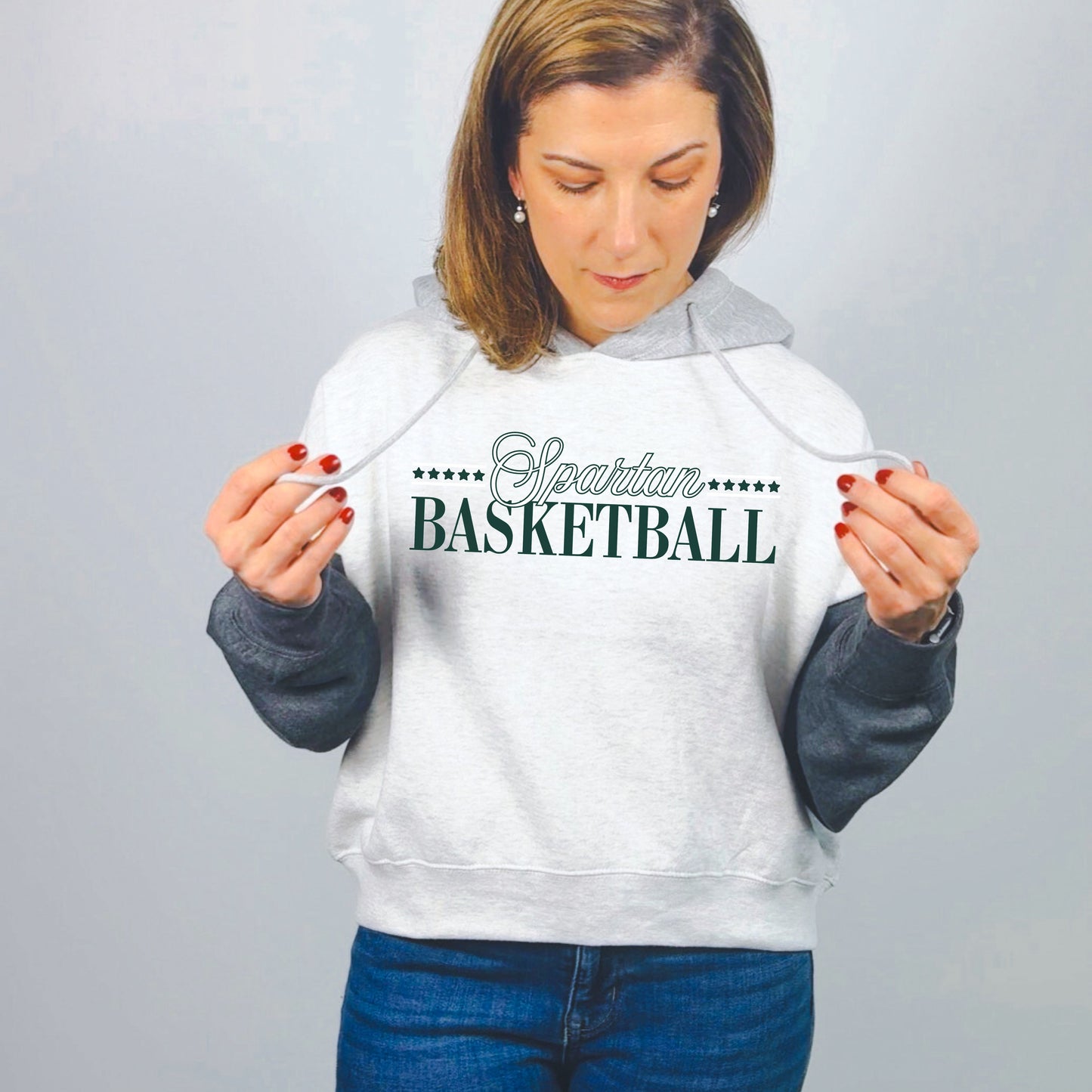 Spartan Basketball Cropped Hoodie for Women