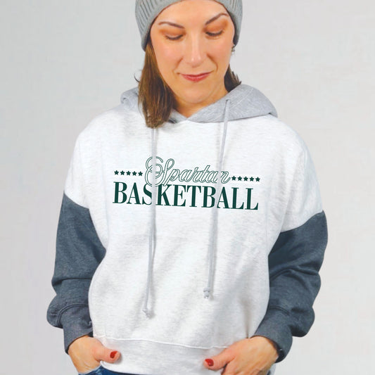 Spartan Basketball Cropped Hoodie for Women