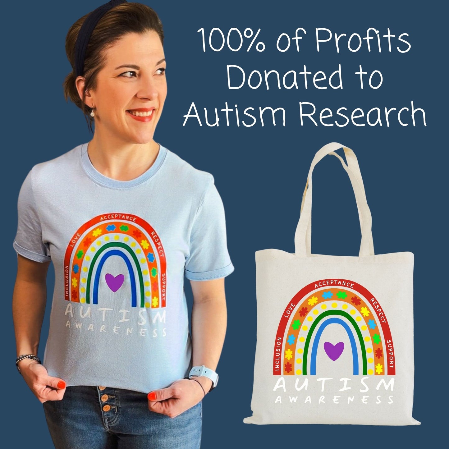 Autism Awareness Tote Bag - 100% of Profits Donated to Autism Research