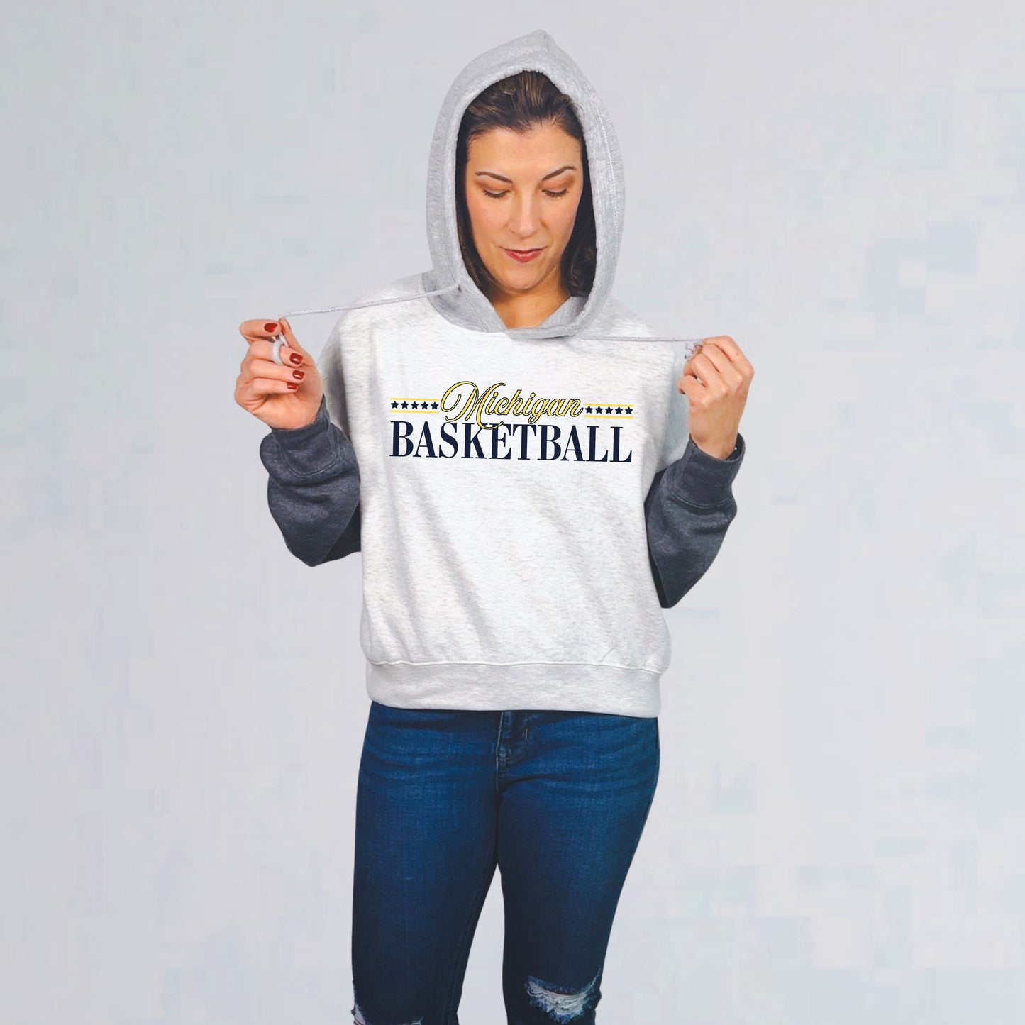 Michigan Basketball Cropped Hoodie for Women