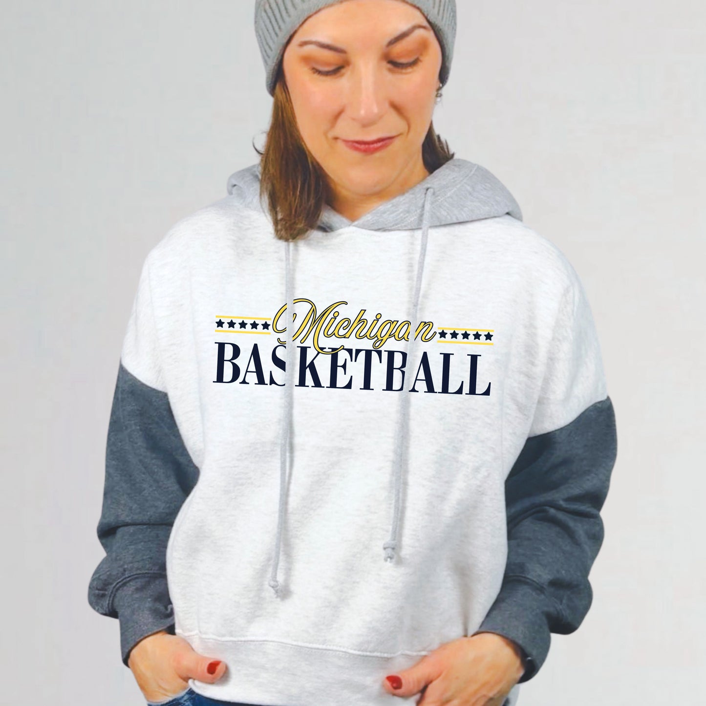 Michigan Basketball Cropped Hoodie for Women