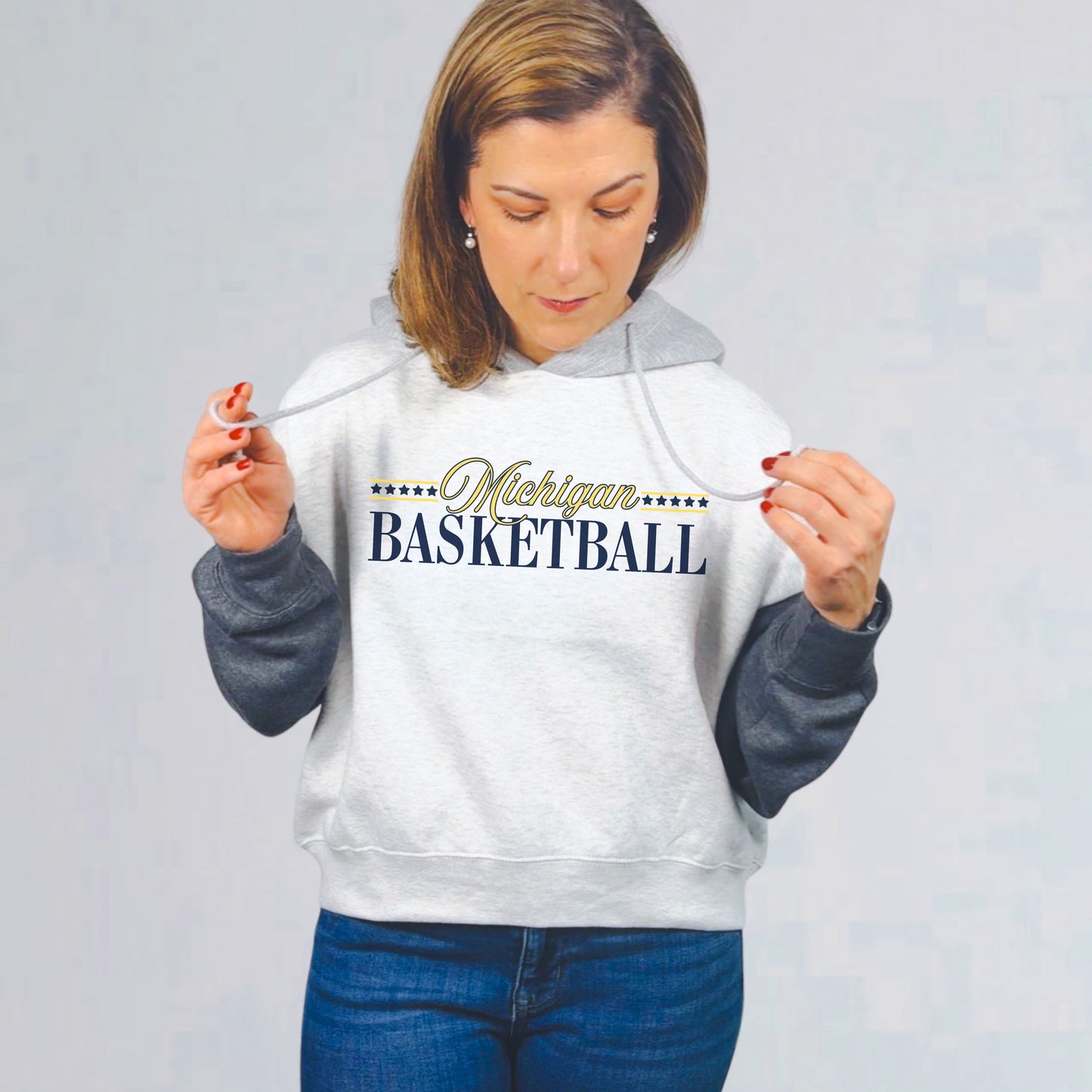 Michigan Basketball Cropped Hoodie for Women