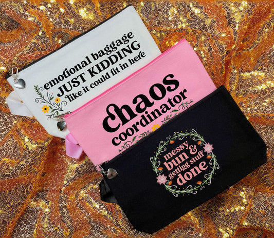 Cute Sayings - Cotton Canvas Makeup Bag