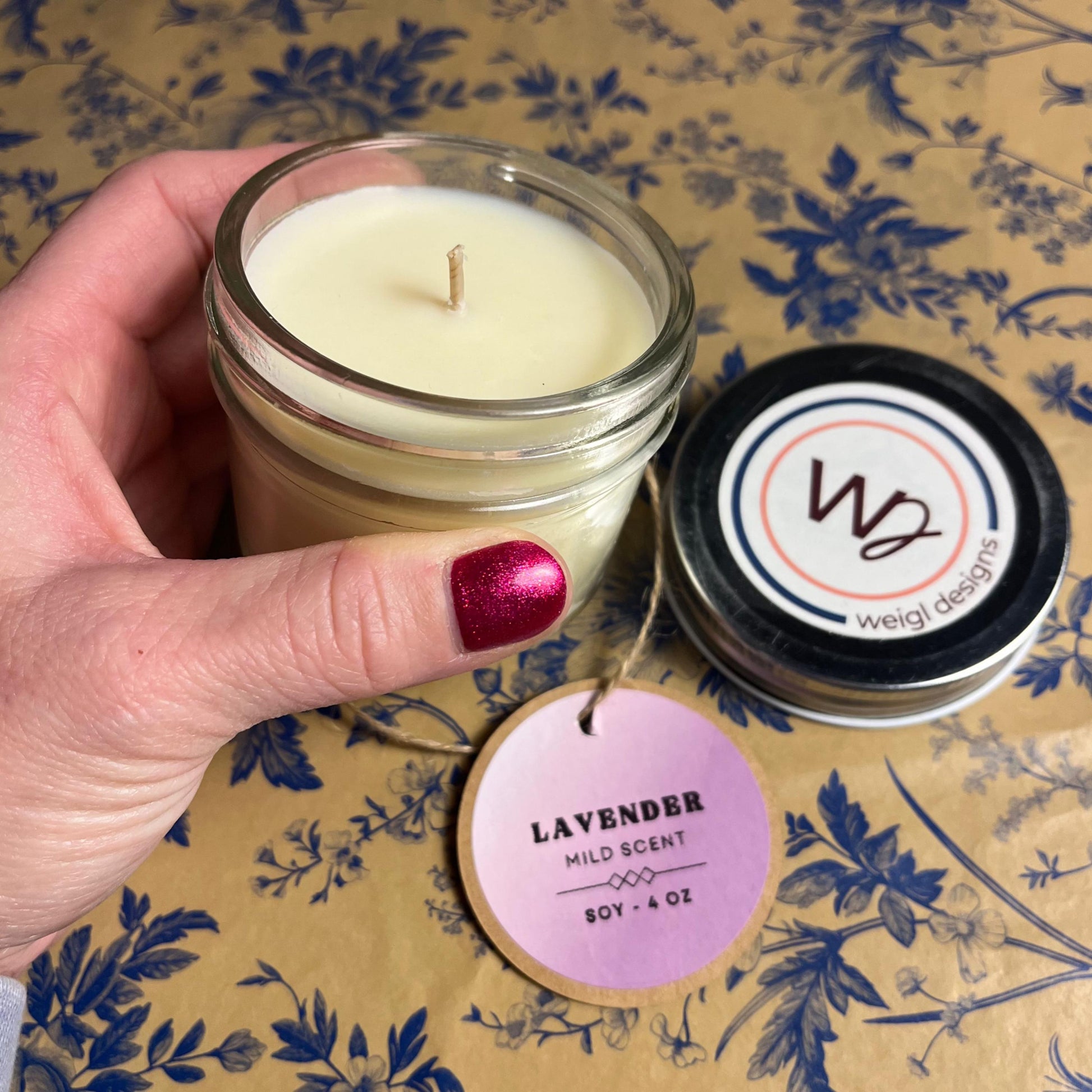 4oz Mild Lavender Soy Wax Candle | Hand-Poured Mason Jar Candle | Clean Burning & Calming Scent | Relaxing Aromatherapy Gift