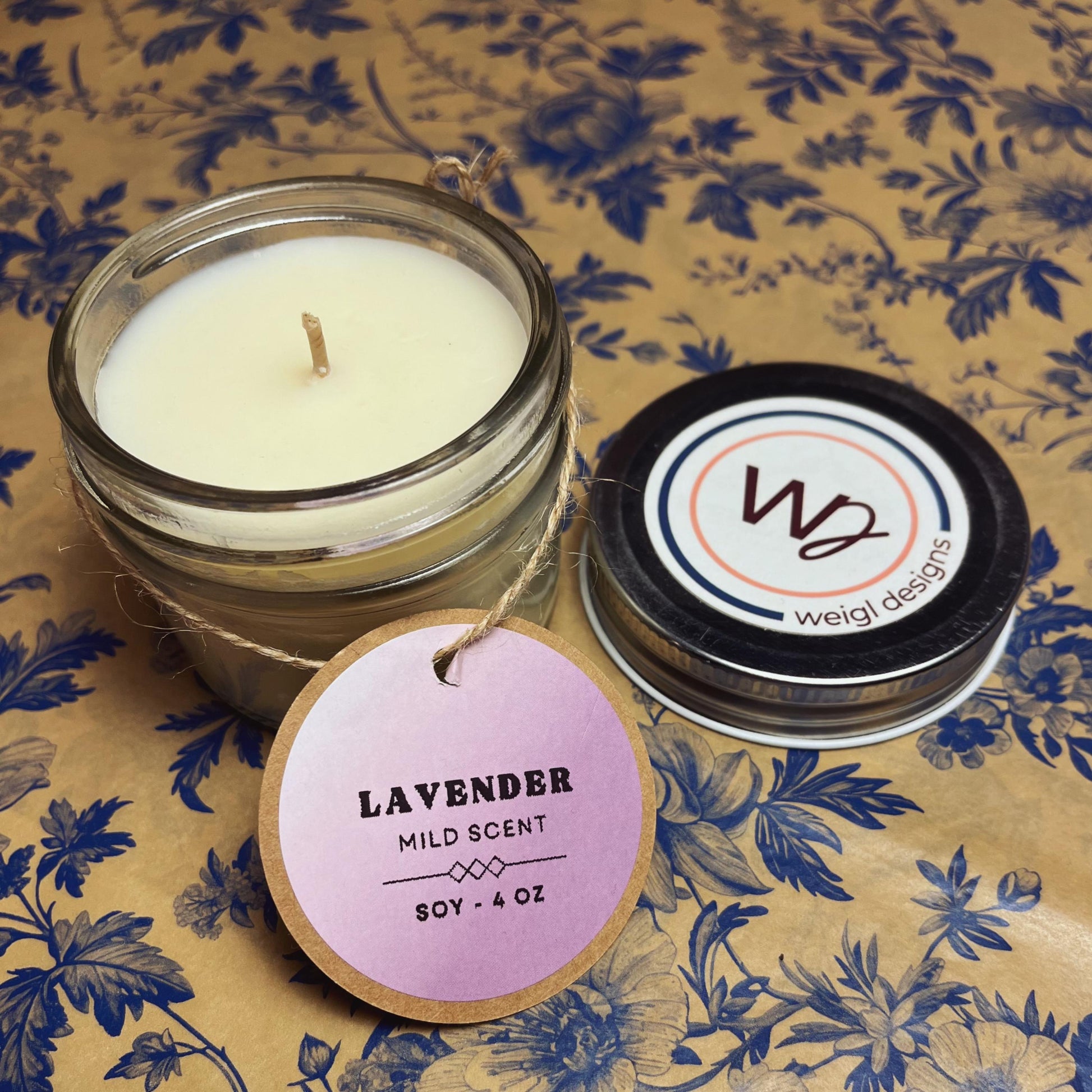 4oz Mild Lavender Soy Wax Candle | Hand-Poured Mason Jar Candle | Clean Burning & Calming Scent | Relaxing Aromatherapy Gift