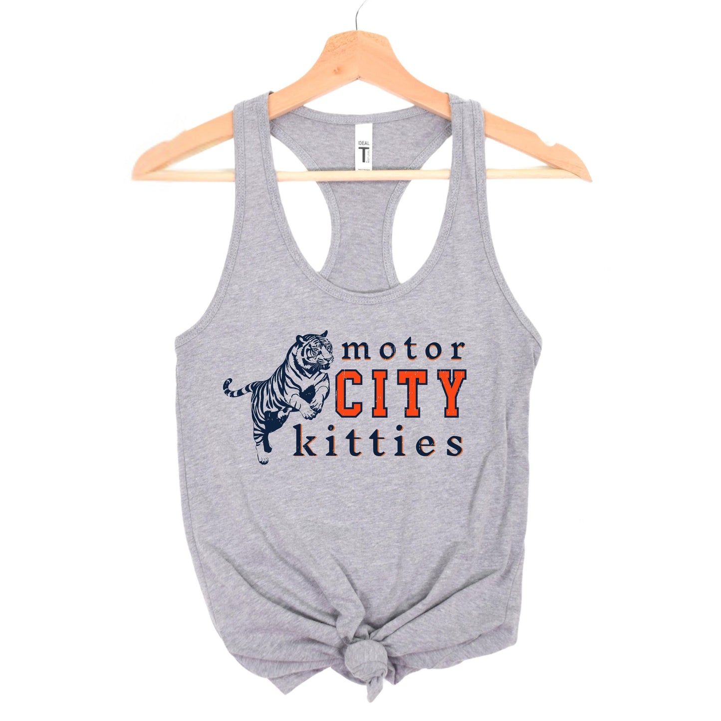 Motor City Kitties Tank Top | Vintage Detroit Baseball Tank with Lion Graphic | Retro Game Day Tank | Soft & Comfortable Detroit Sportswear