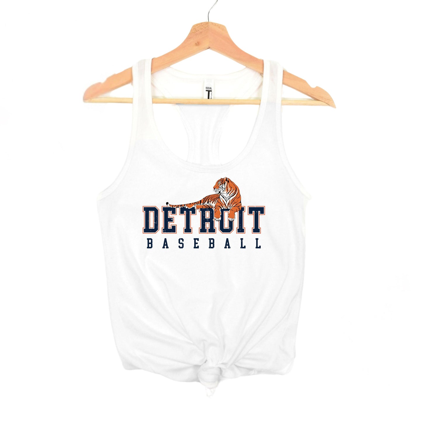 Detroit Baseball Racerback Tank Top | Vintage Lions Baseball Tank | Game Day Fan Tank with Lion Graphic | Detroit Sports Apparel