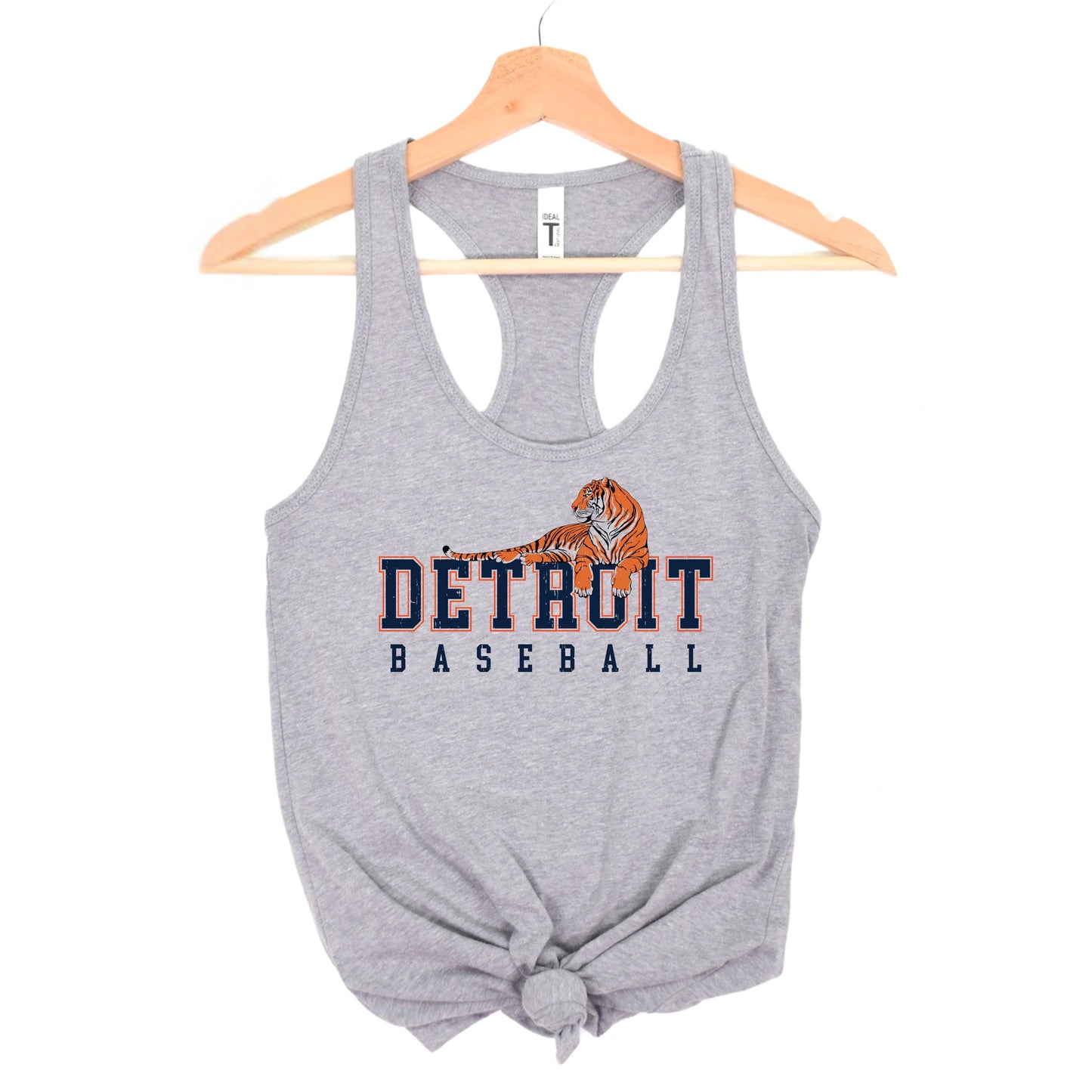 Detroit Baseball Racerback Tank Top | Vintage Lions Baseball Tank | Game Day Fan Tank with Lion Graphic | Detroit Sports Apparel