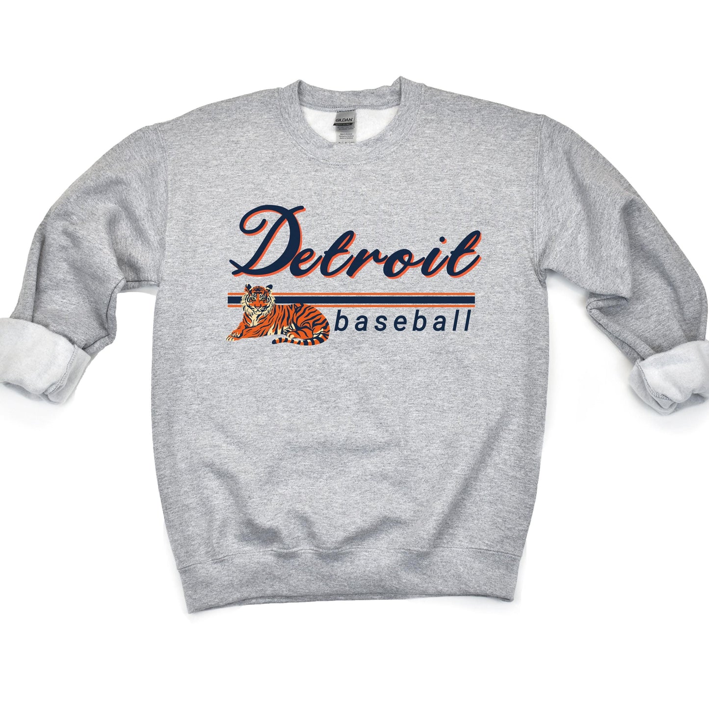 Detroit Baseball Sweatshirt | Vintage Tigers Baseball Sweater | Game Day Shirt with Tiger Graphic | Detroit Sports Apparel