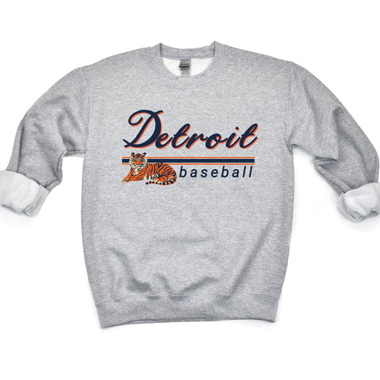 Detroit Baseball Sweatshirt | Vintage Tigers Baseball Sweater | Game Day Shirt with Tiger Graphic | Detroit Sports Apparel