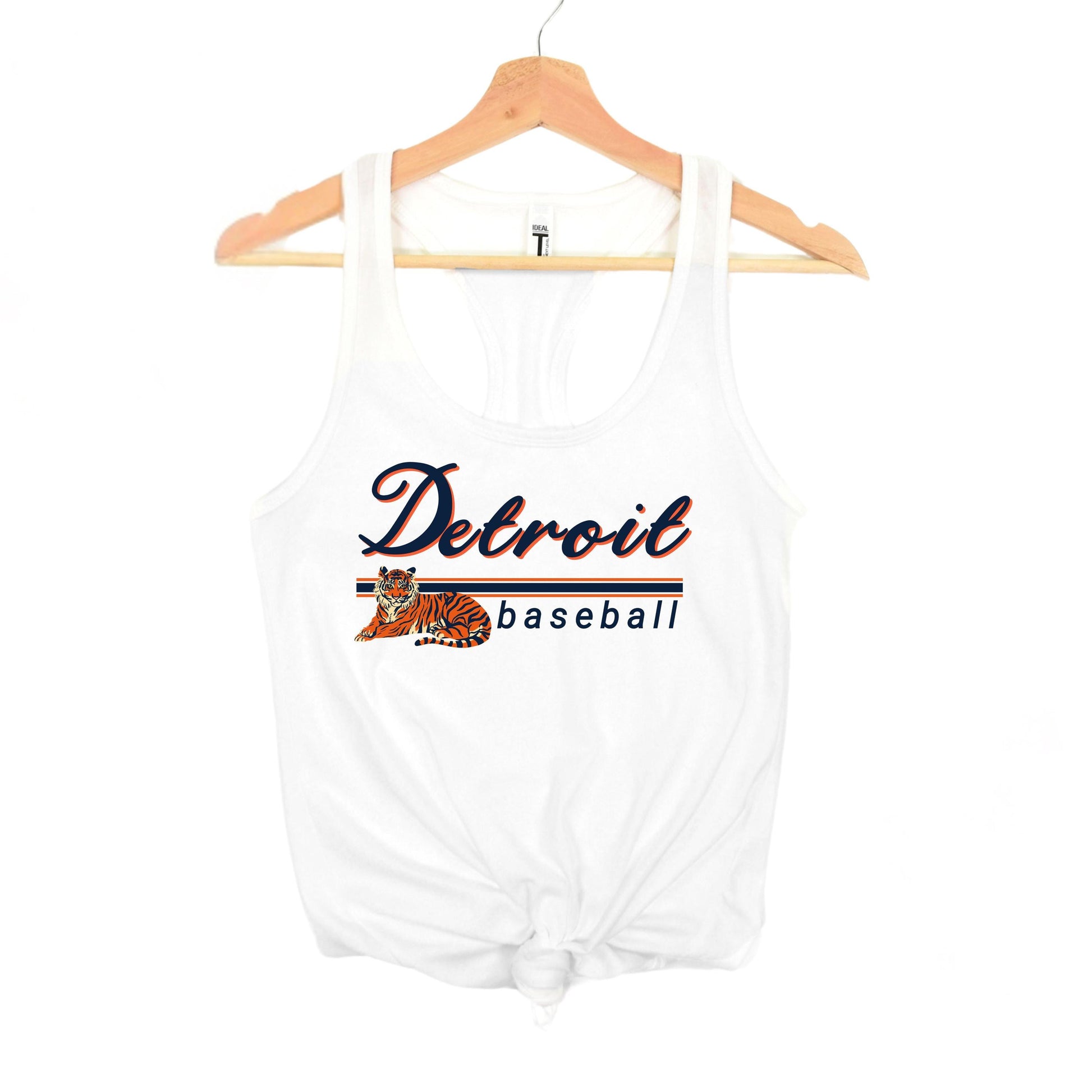 Detroit Baseball Racerback Tank Top | Vintage Lions Baseball Tank | Game Day Fan Tank with Lion Graphic | Detroit Sports Apparel