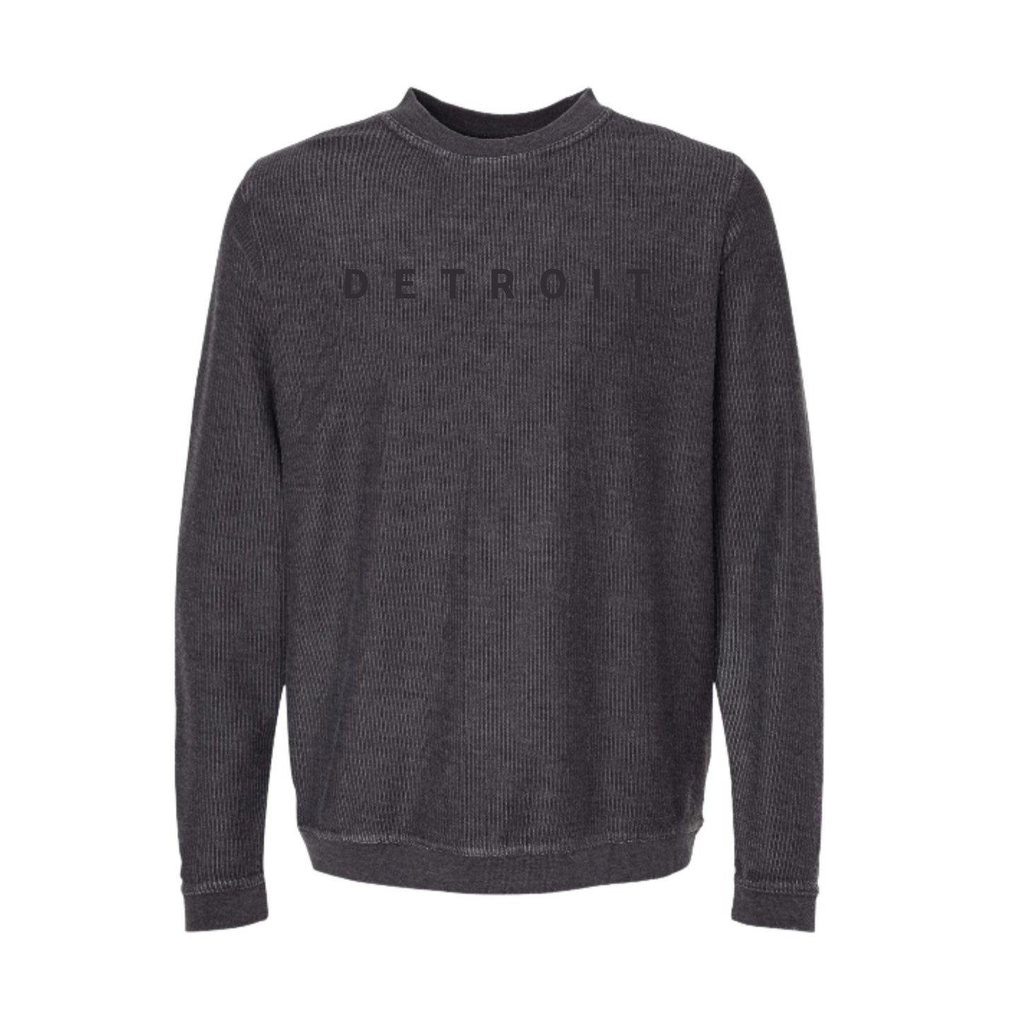 Detroit Corduroy Long Sleeve Shirt | Tone on Tone Black Top | Minimal Detroit Style Streetwear