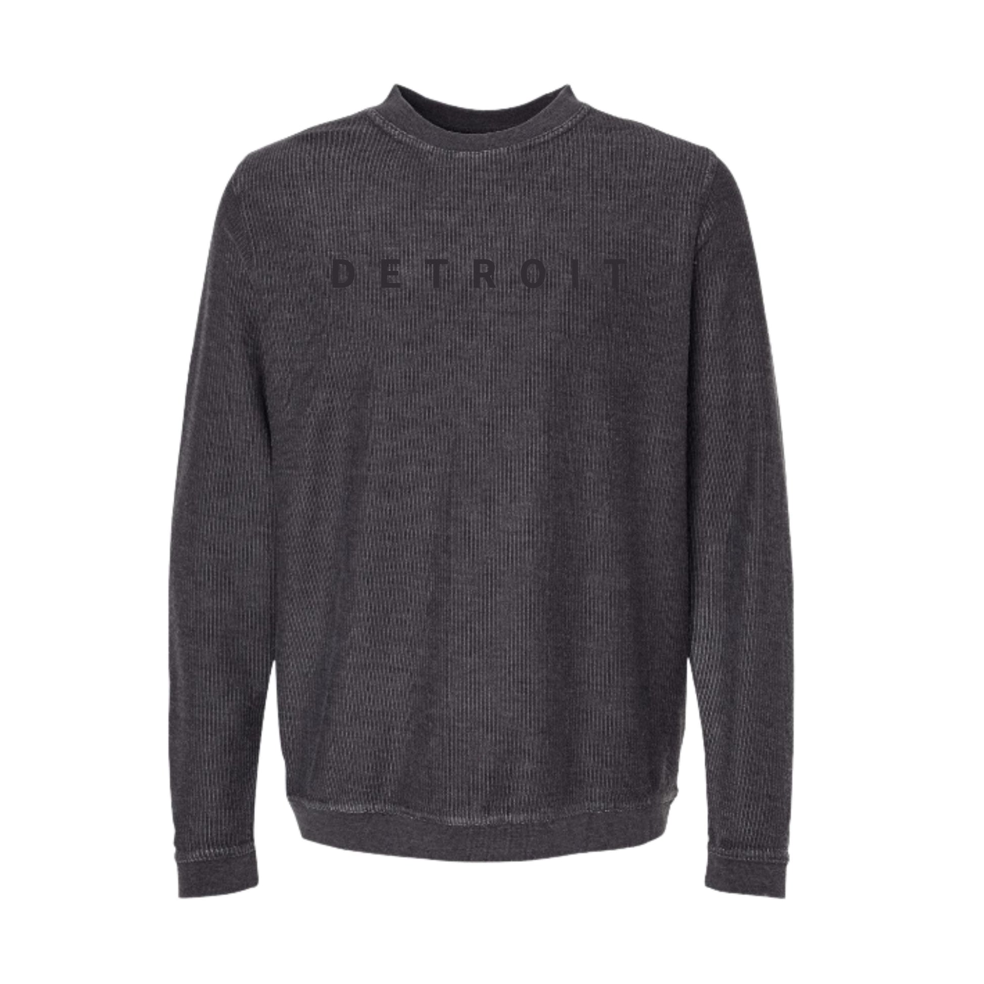 Detroit Corduroy Long Sleeve Shirt | Tone on Tone Black Top | Minimal Detroit Style Streetwear