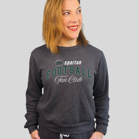 Spartan Football Fan Club Sweatshirt | Go Green Game Day Crewneck | Cozy Fan Gear