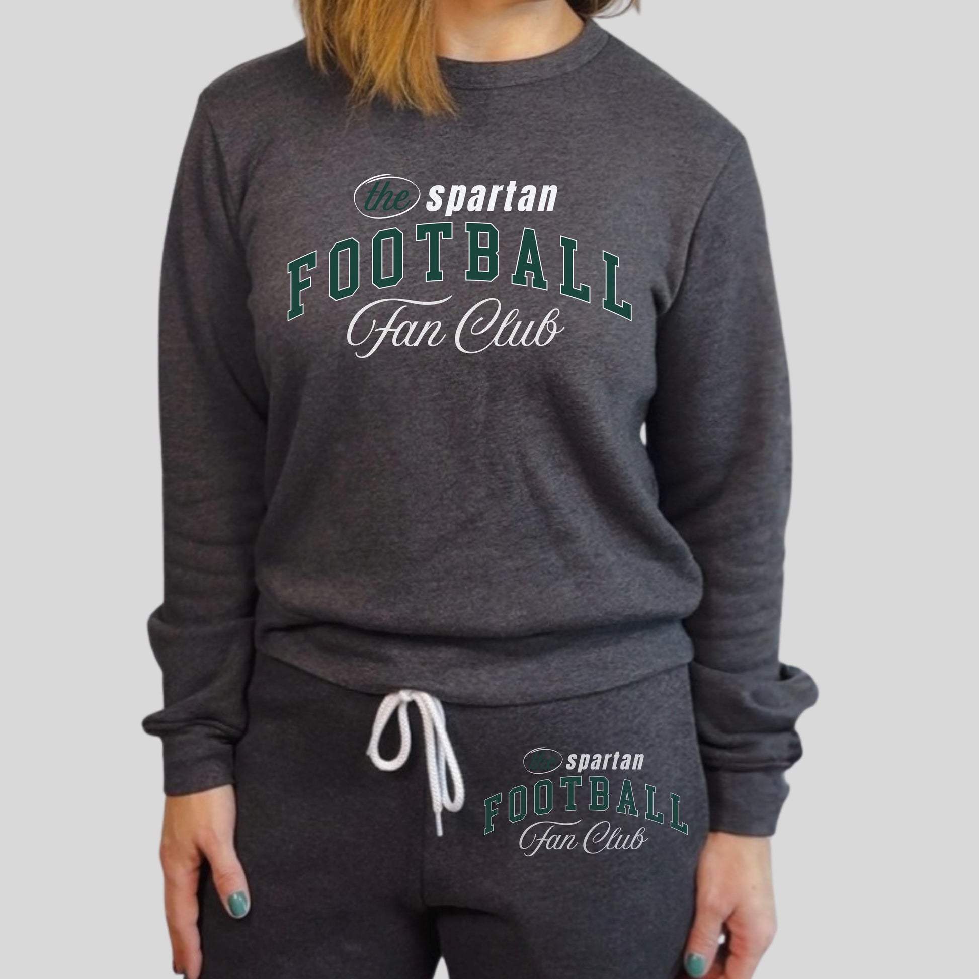 Spartan Football Fan Club Loungewear Set | Sweatshirt + Joggers | Go Green Game Day Outfit