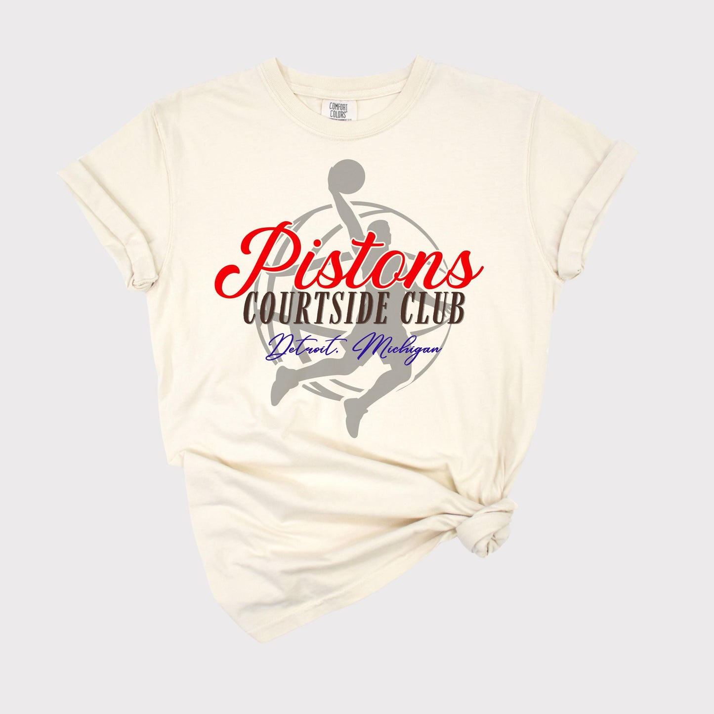 Pistons Courtside Club Shirt for Women | Game Day Tee | Detroit Basketball Fan Top