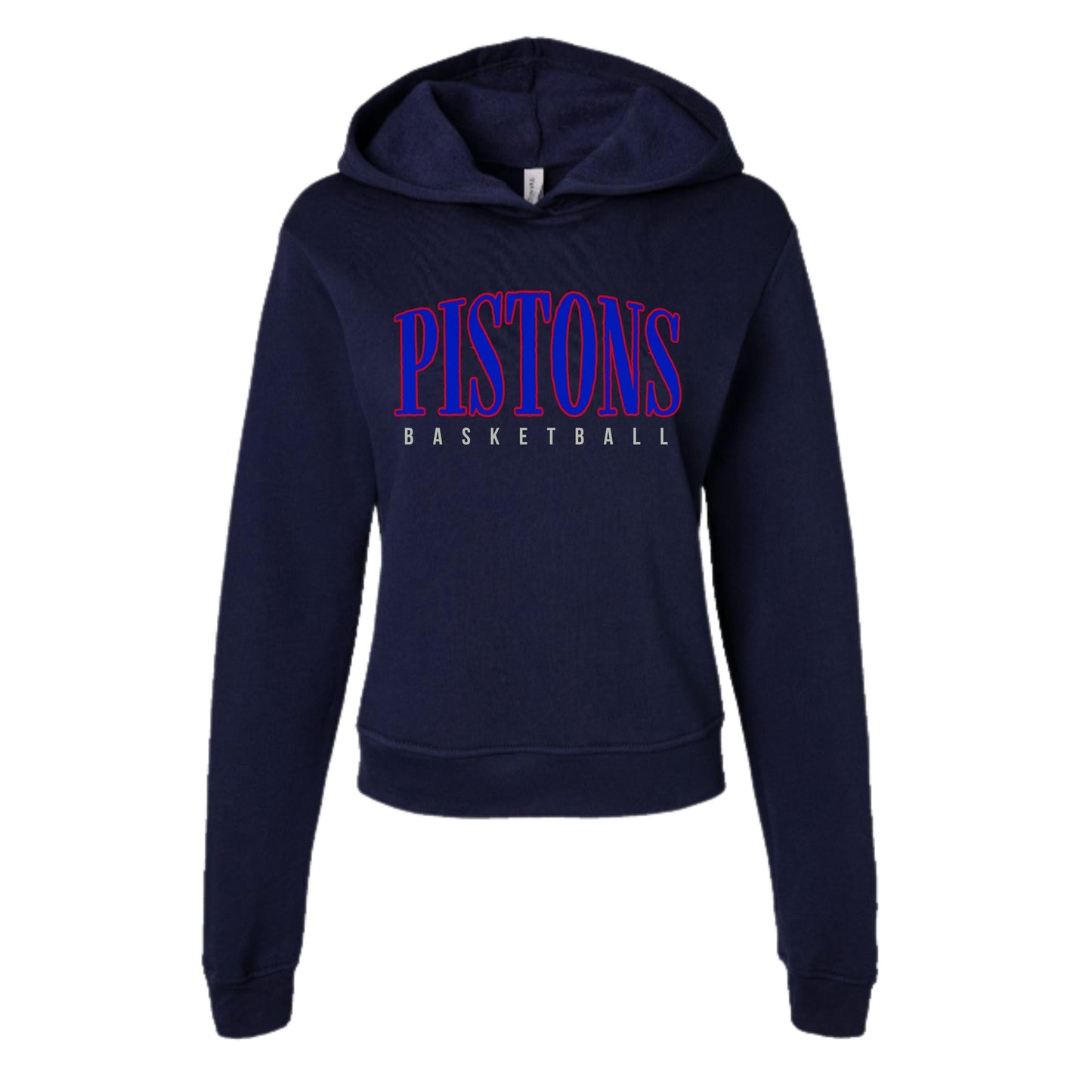Pistons Basketball Hoodie for Women | Navy Blue Game Day Sweatshirt | Detroit Fan Pullover