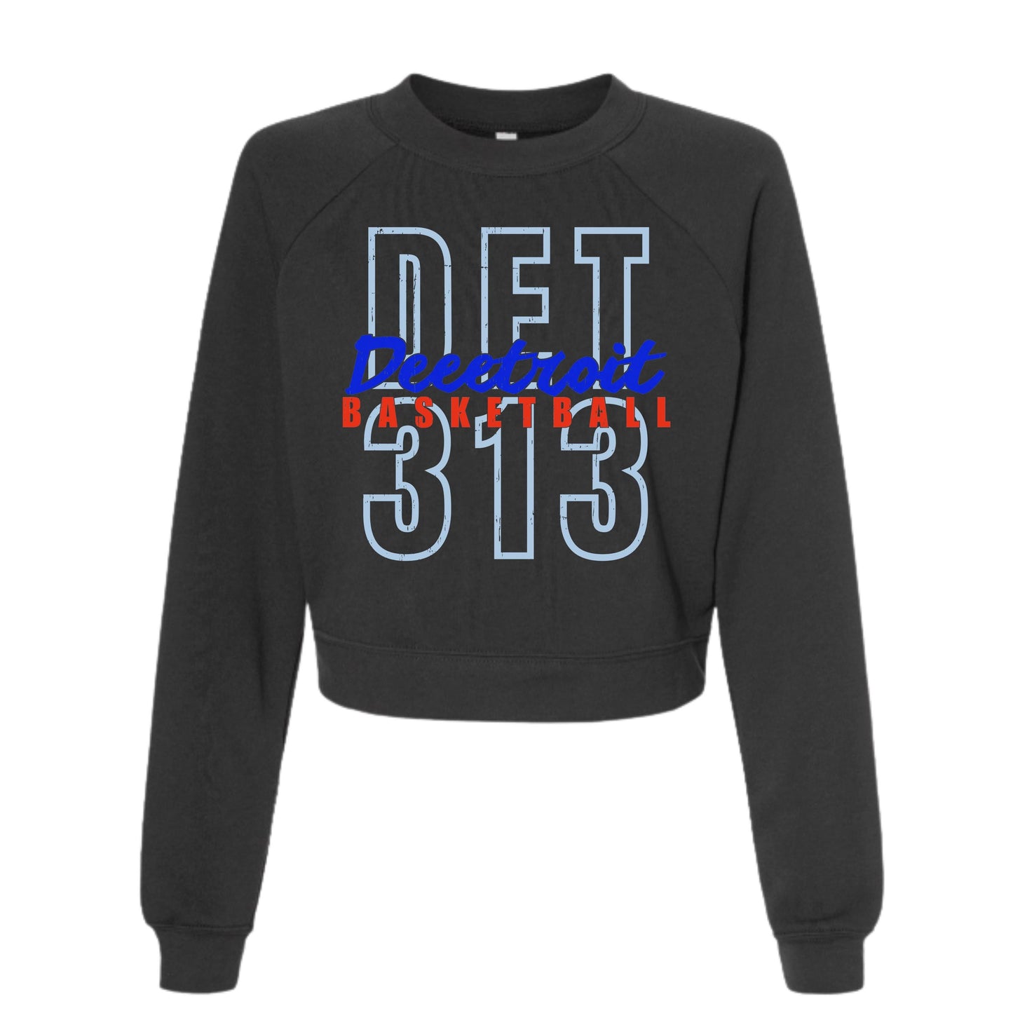 DET 313 Cropped Basketball Sweatshirt for Women | Pistons Shirt | Detroit Game Day Top