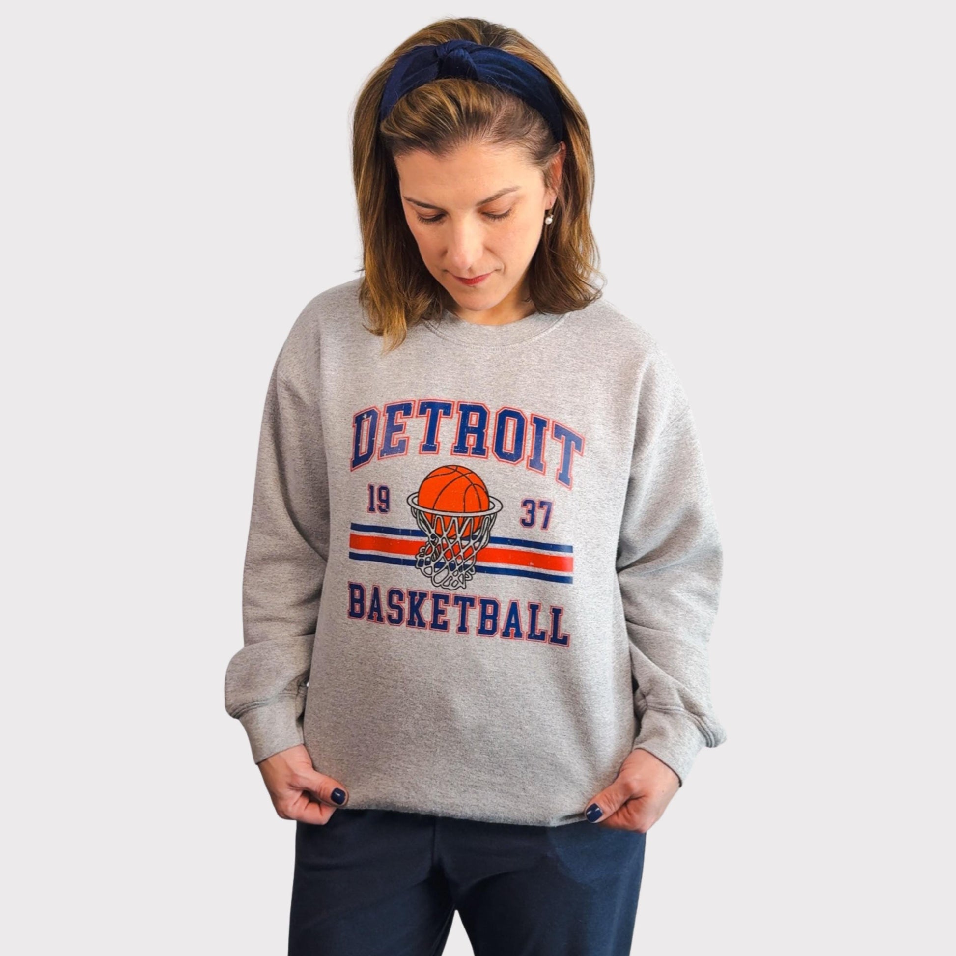 Vintage Detroit Basketball Sweatshirt