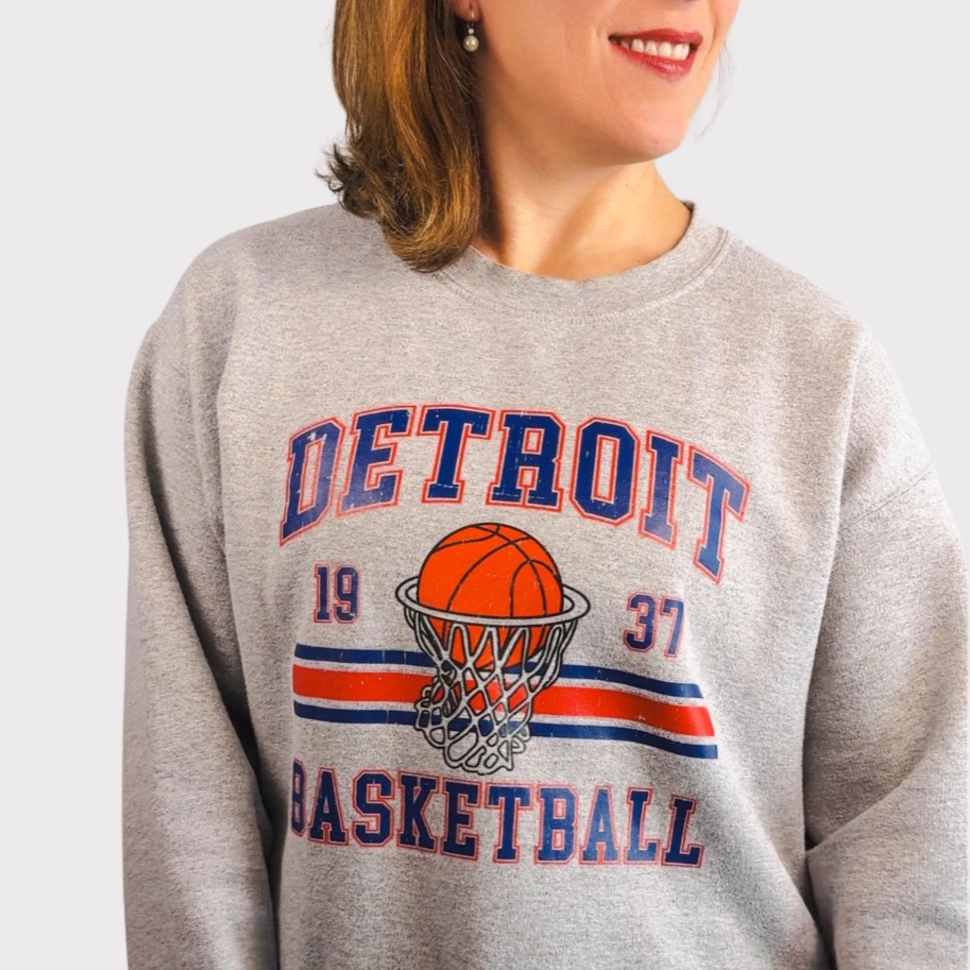 Vintage Detroit Basketball Sweatshirt